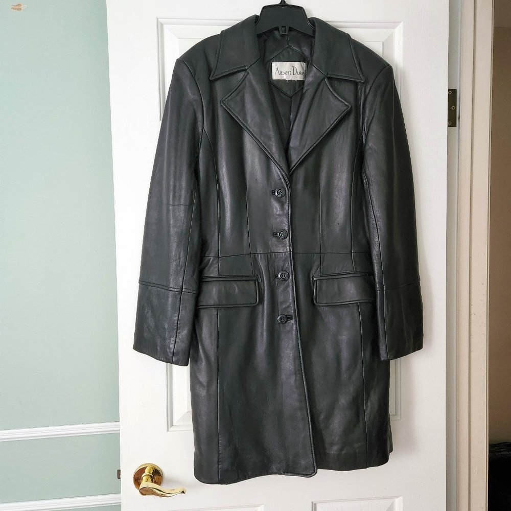 Albert Duke Women's Long Leather Jacket